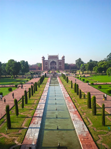 The Taj Mahal- Unesco World Heritage site. Agra District of Uttar Predesh, India. 
